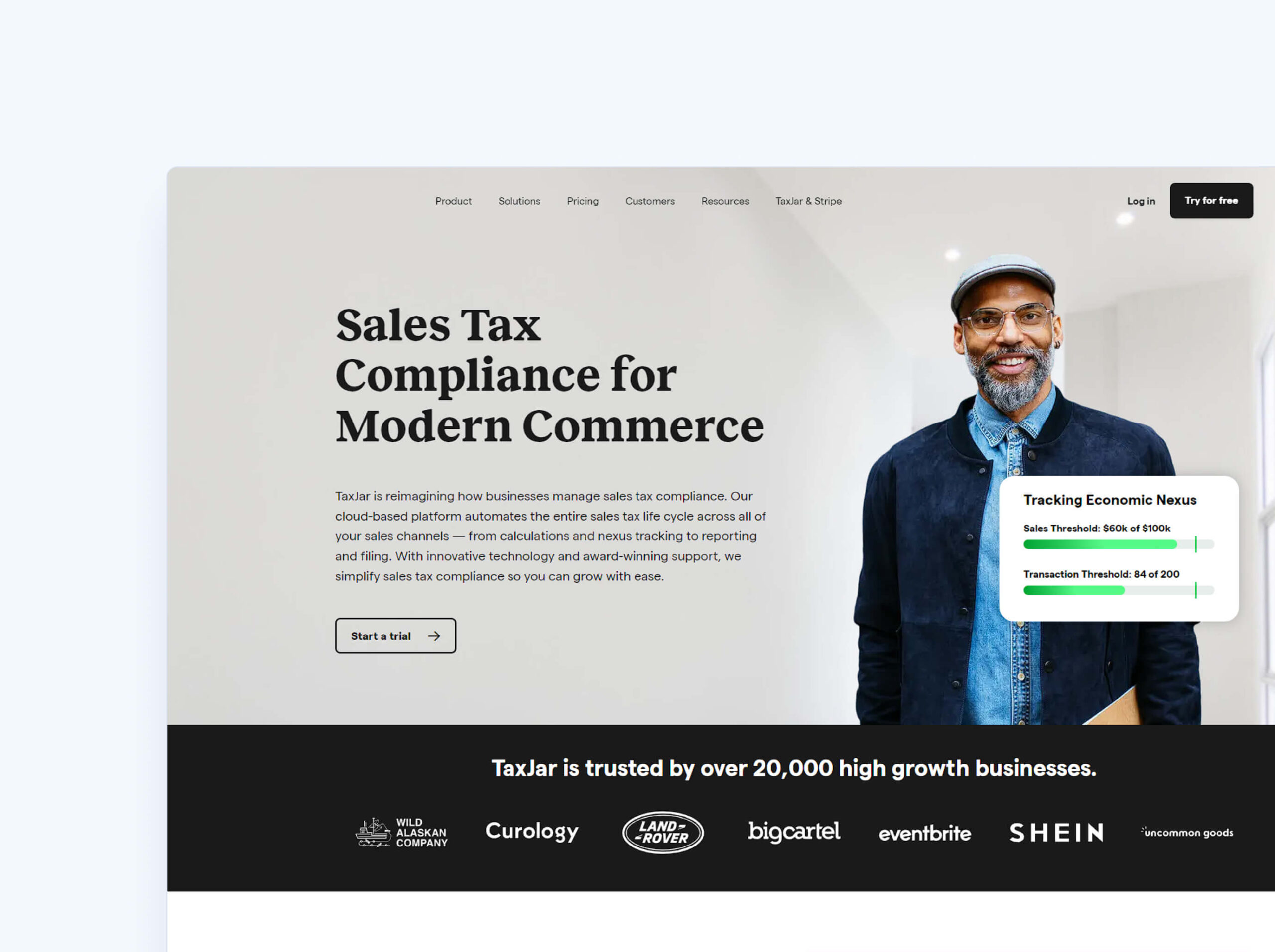 TaxJar Homepage